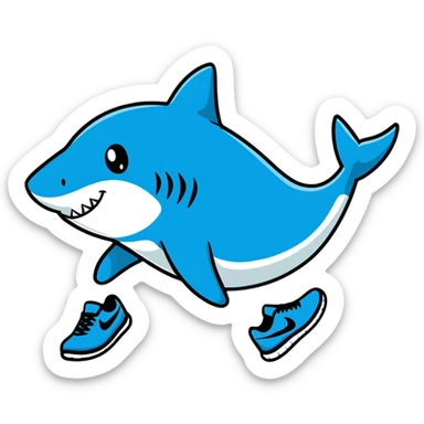 Tiburón con Nike azules  sticker