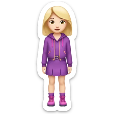 girl emoji , style , ugly outfit, full body sticker