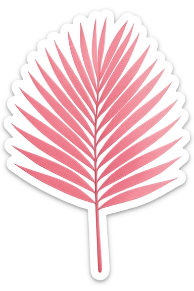 pink palm leaf, no background sticker