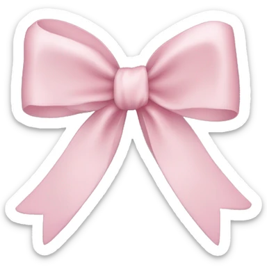light pink ribbon bow sticker