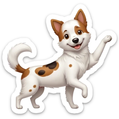 Dog with his butt way behind him sticker