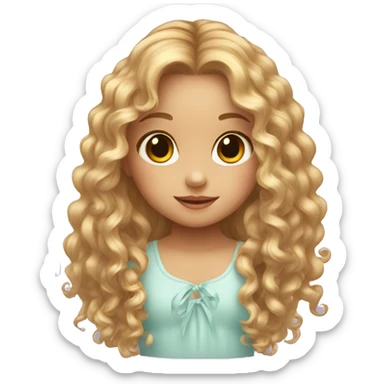 A baby girl with long hair in ringlets sticker