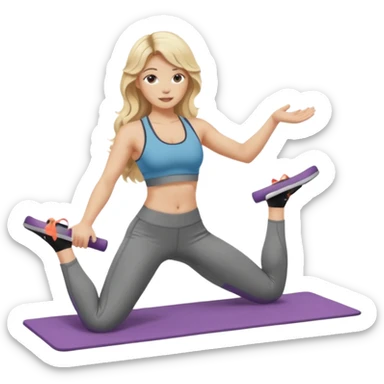 realistic blonde long wavy hair scandi pilates princess sticker