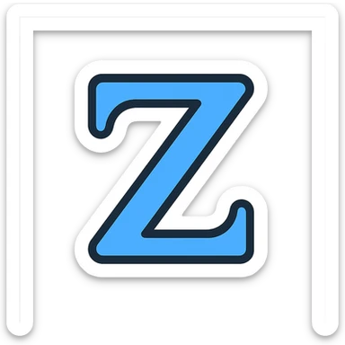 Zeta letterform, color outlined icon, vibrant accent color with black outlines, modern friendly style sticker