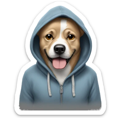 Dog wesring a hoddie sticker