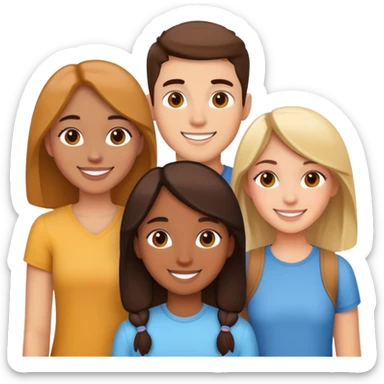 Two girls and a guy friends sticker