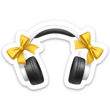 White headphones with bows  sticker
