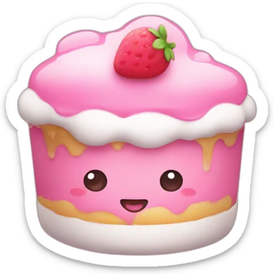 Cute pink food sticker