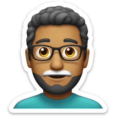 mexican man who wears glasses and has  a 2 days beard sticker