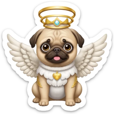 a pug vestido de anjo  sticker