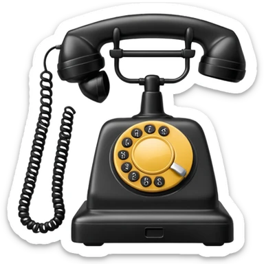 black telephone receiver sticker