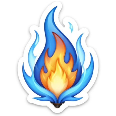 blue colored flame sticker