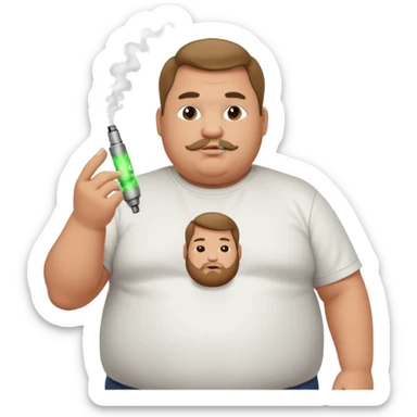 Fat guy vaping  sticker