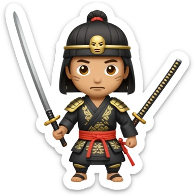 Make me a samurai emoji holding a sword. sticker
