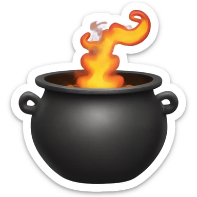 Cauldron with a fire snake that is inside sticker