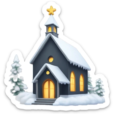 Cozy Christmas church  sticker