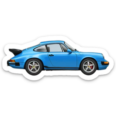 Blue and grey Porsche  sticker