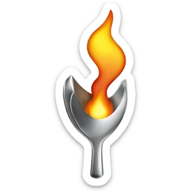 Spoon being heated by lighter  sticker