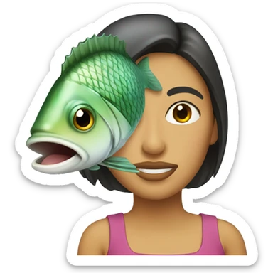 Pescado y una mujer sticker
