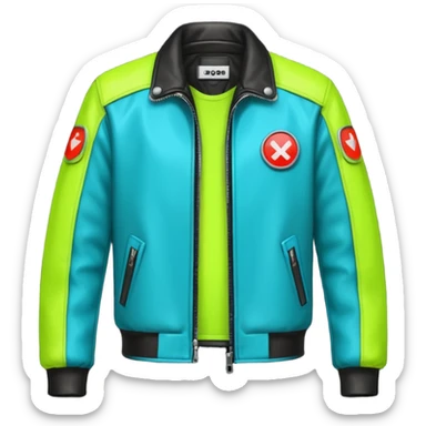 neon color Russian underground fashion jacket sticker