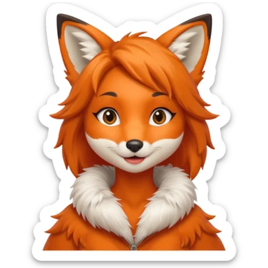 Attractive anthro fox girl sticker