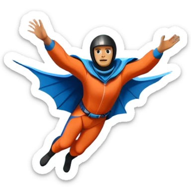A daring wingsuit athlete soaring between towering mountains, with their wingsuit fully stretched, cutting through the air at high speed. The background features dramatic cliffs and a vast sky, emphasizing the thrill and freedom of base jumping. sticker