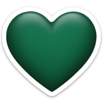 Dark green heart sticker