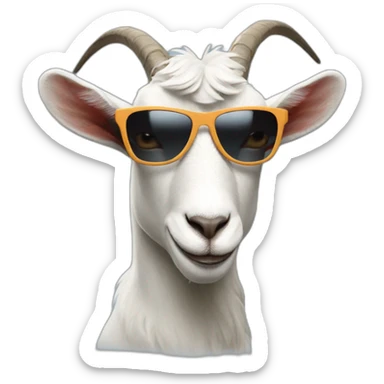 cool goat with sunglasses sticker