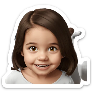 smiling girl with brown hair sticker