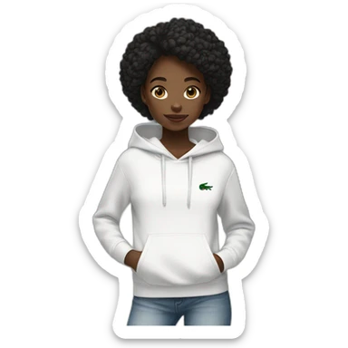 Lacoste tênis black girl with white lacoste hoodie sticker