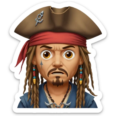 jack sparrow scared sticker