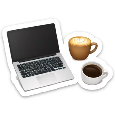 Laptop and coffee sticker