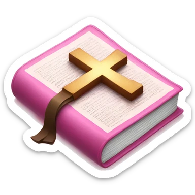 Pink bible with cross sticker