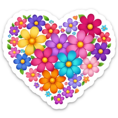 Flower hearts sticker