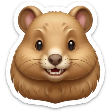 beaver with rabbit teeth and blonde hair sticker