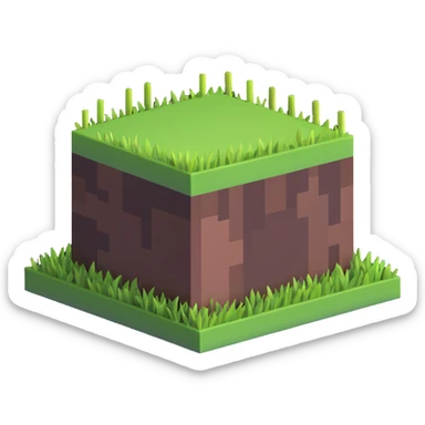Minecraft grass block sticker