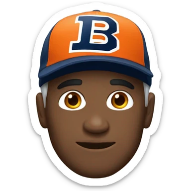 White man with broncos hat sticker