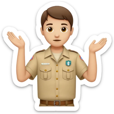 3 doigts levés d’une main scouts beige  sticker