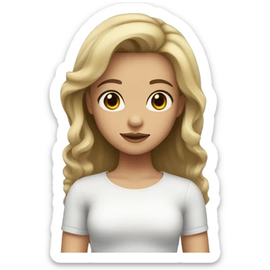 girl with dark blonde hair and brown eyes and light skin sticker