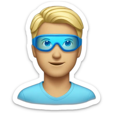 short-blonde-hair-light-blue-circular-goggles-male sticker