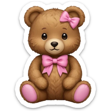 Teddy Bear With Pink Bow  sticker