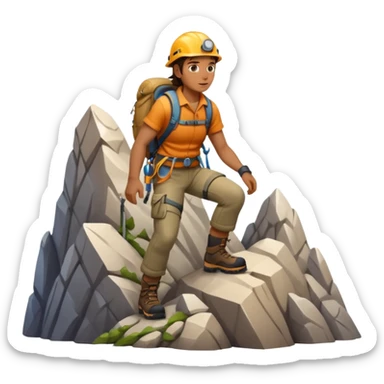 a lone mountain climber at a peak, symbolizing autonomy sticker
