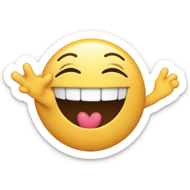 Smile face with heart hands  sticker