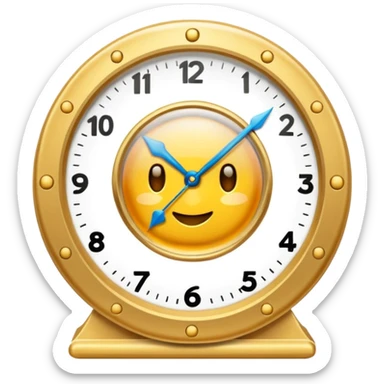 un emoji de un reloj de arena transparente con un circulo en su entorno sticker