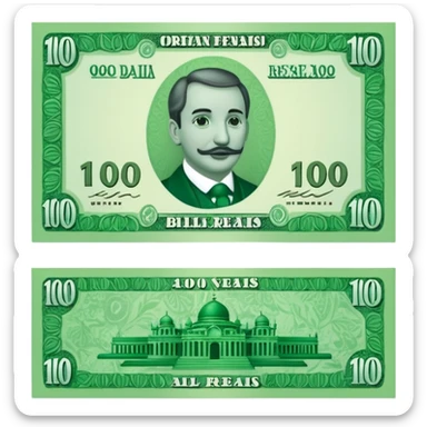 Nota de 100 reais sticker