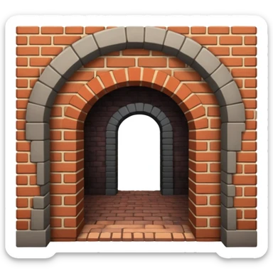 dark tunnel arch in a brick house sticker