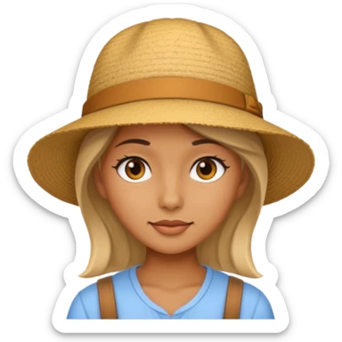 a girl wear hat sticker