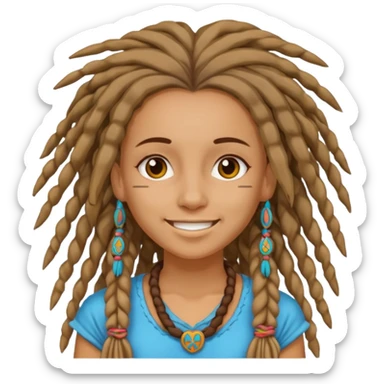 dreadlock hippie girl sticker