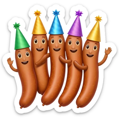 the sausages are dancing at a party sticker