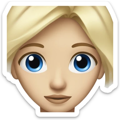 Blue eye blonde hair girl with brown eye man sticker